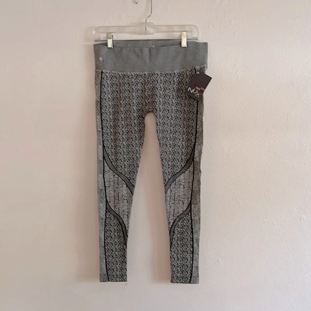 NUX The Goddess Within Gray & White Leggings Made in the USA Size L